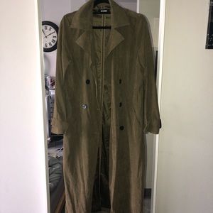 Misguided olive green duster jacket